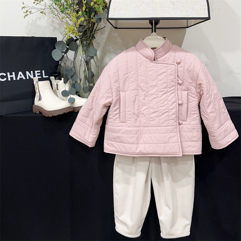 童装女童绗棉棉服秋冬装新款儿童时尚夹棉棉衣中大童保暖外套上衣