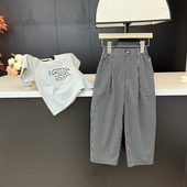 百搭休闲裤 leomama童装 潮 新款 儿童时尚 女童复古格子裤 2025夏季
