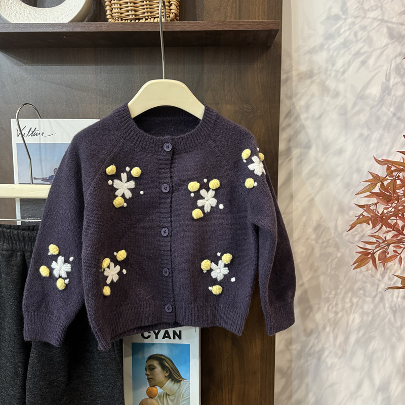 leomama童装女童花朵毛衣儿童加厚针织开衫外套秋冬新款女大童,童装/婴儿装/亲子装,毛衣/针织衫,淘宝优惠券,粉丝福利购,淘宝优惠卷