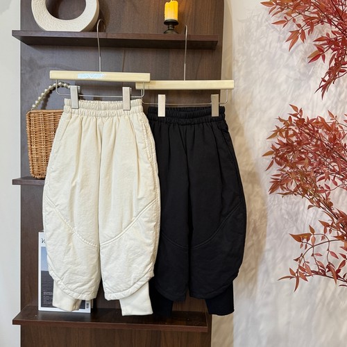 Leomama【一条过冬】女童夹棉裤子冬新款儿童加厚宽松束脚休闲裤