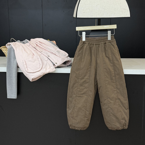 leomama女童棉裤外穿冬季时髦儿童夹棉保暖长裤宝宝束脚休闲裤