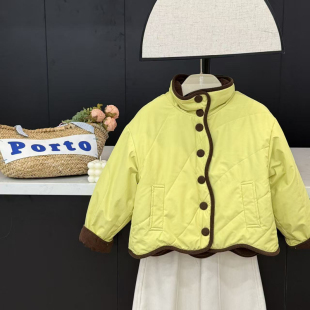 leomama女童立领棉服2025秋冬款 儿童中大童保暖外套两面穿棉袄