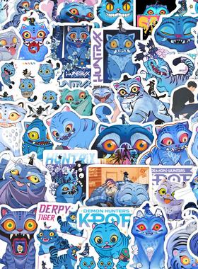 60张跨境新款K-POP猎魔女团蓝色小呆韩国偶像电影防水笔记本贴纸