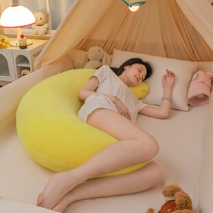 梦晚寻新款锦氨凉感超大月亮深睡抱枕长条夹腿枕孕妇枕女生侧睡枕