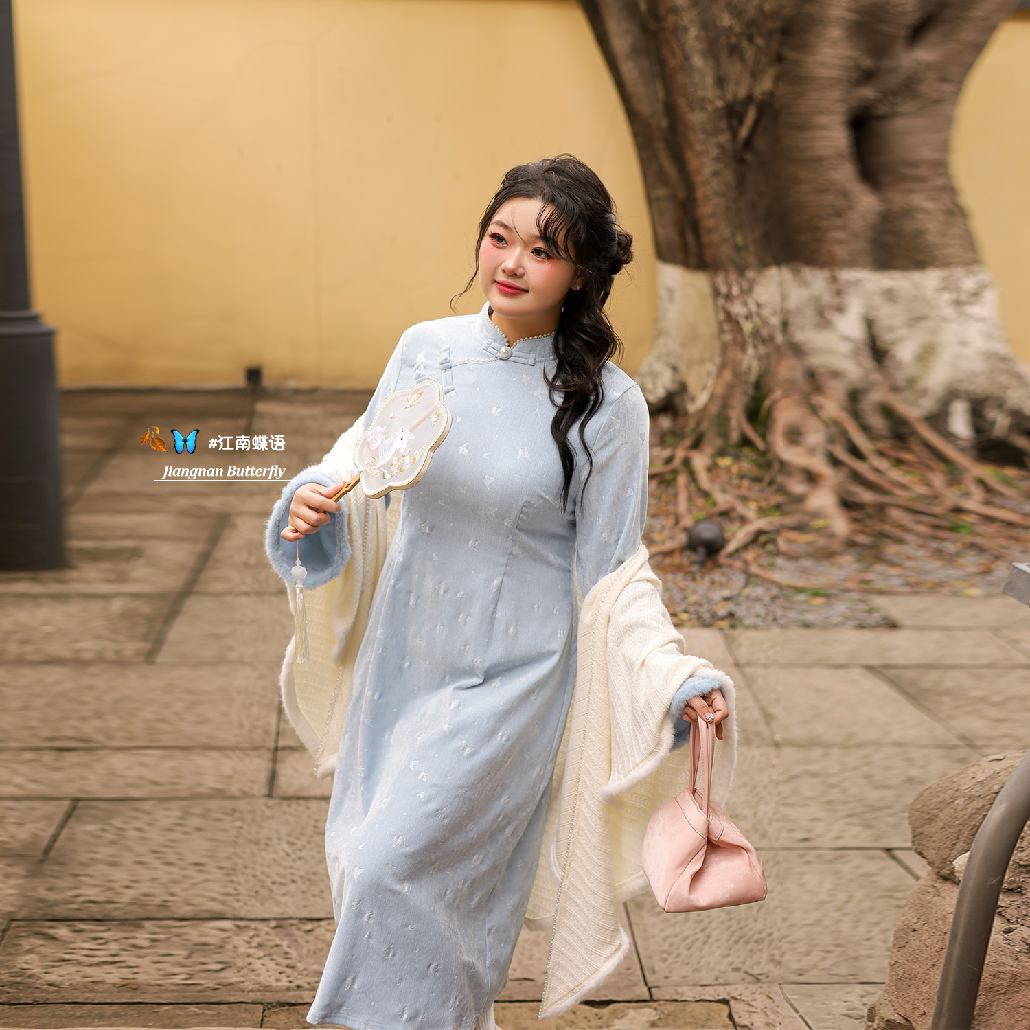 DM100一加一版型旗袍披肩连衣裙