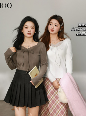 DM100大码百分百女装微胖mm冬季蕾丝拼接收腰修身德绒T恤打底衫