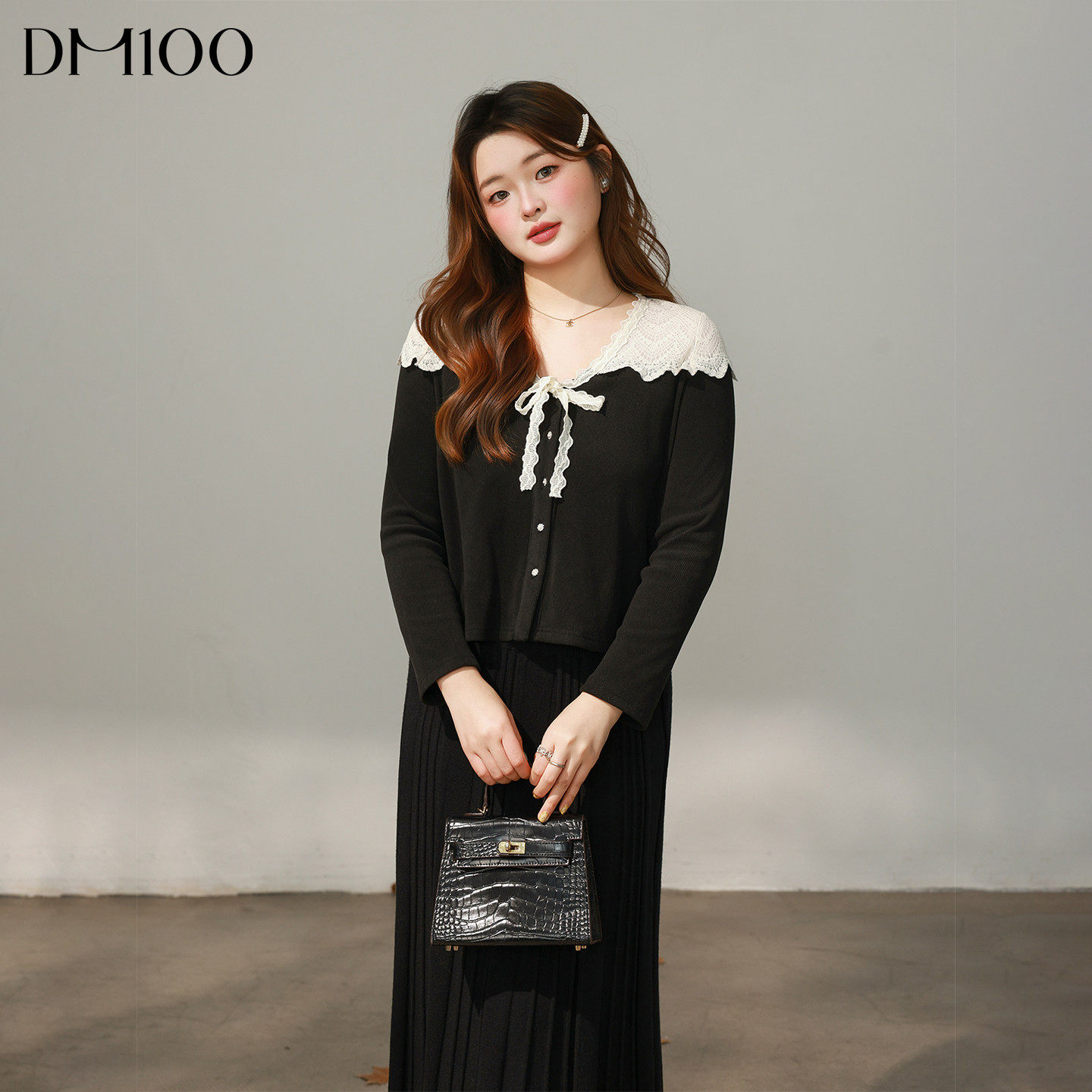 DM100大码百分百女装微胖mm冬季气质V领撞色蕾丝拼接磨毛针织衫,女装/女士精品,大码内搭,淘宝优惠券,粉丝福利购,淘宝优惠卷