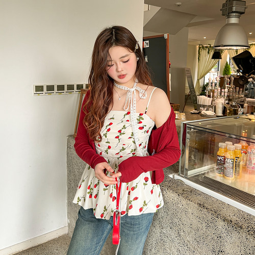 DM100针织衫吊带背心吊带裙套装