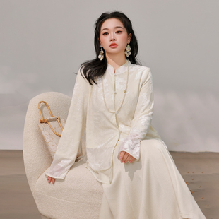 20点 新品 88折 DM100大码 立减15% 优雅印花双层加绒衬衫