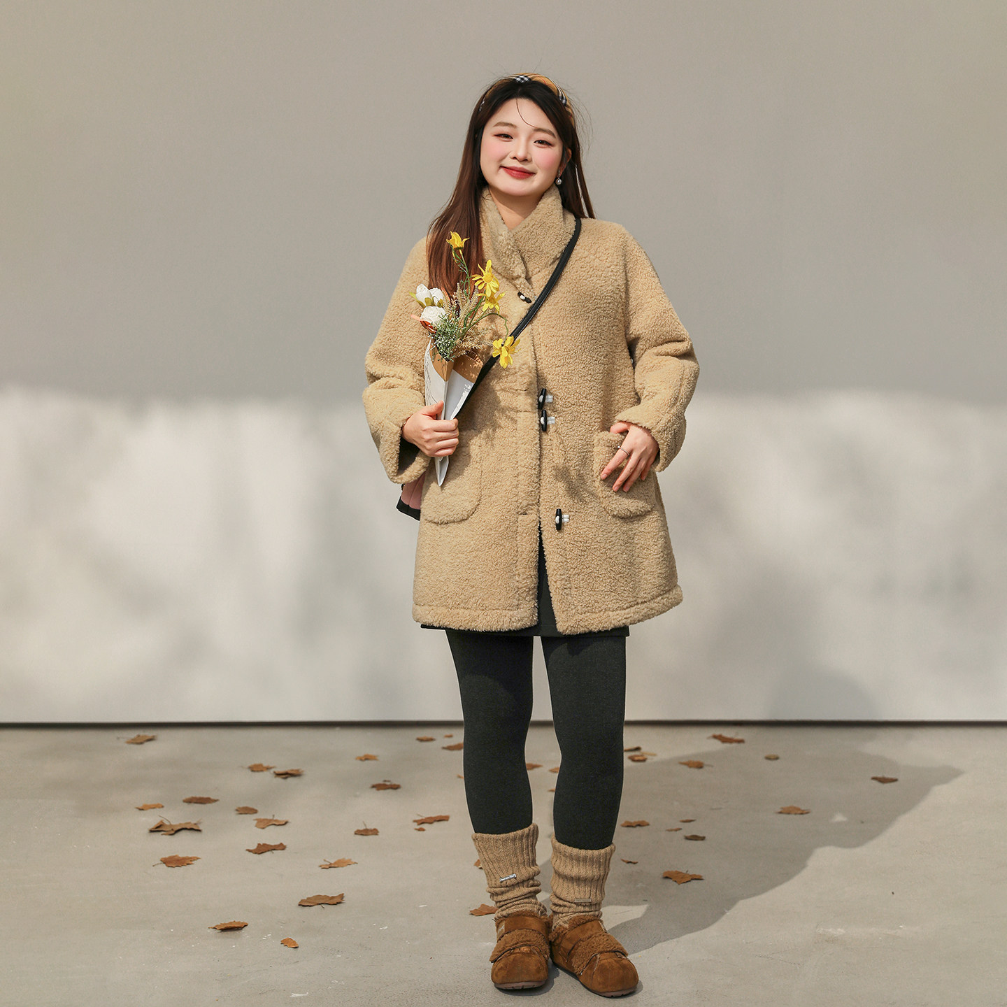 【1/16新品 20点 年货节立减15%】DM100大码休闲中长款羊羔毛外套,女装/女士精品,常规大码外套,淘宝优惠券,粉丝福利购,淘宝优惠卷