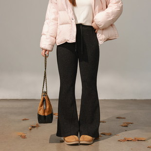 休闲百搭弹力保暖仿羊绒微喇裤 微胖mm冬季 百分百女装 DM100大码