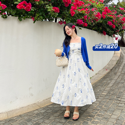 DM100大码百分百女装夏季新款胖mm独特吊带连衣裙显瘦绝美套装裙