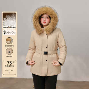 20点 新品 88折 DM100大毛领收腰工装 立减15% 三防羽绒服