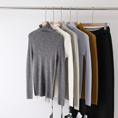 福利 上衣女 扬子纱高领100%美丽诺羊毛针织衫 进店bi入 18针无缝