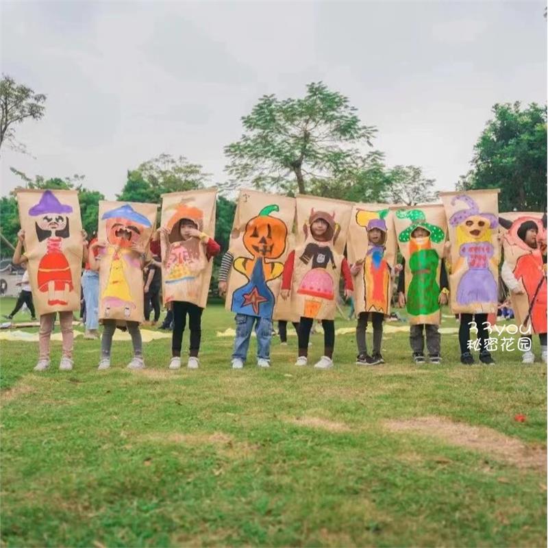涂鸦牛皮纸袋手工diy儿童创意画画幼儿园亲子活动节日装扮感恩节