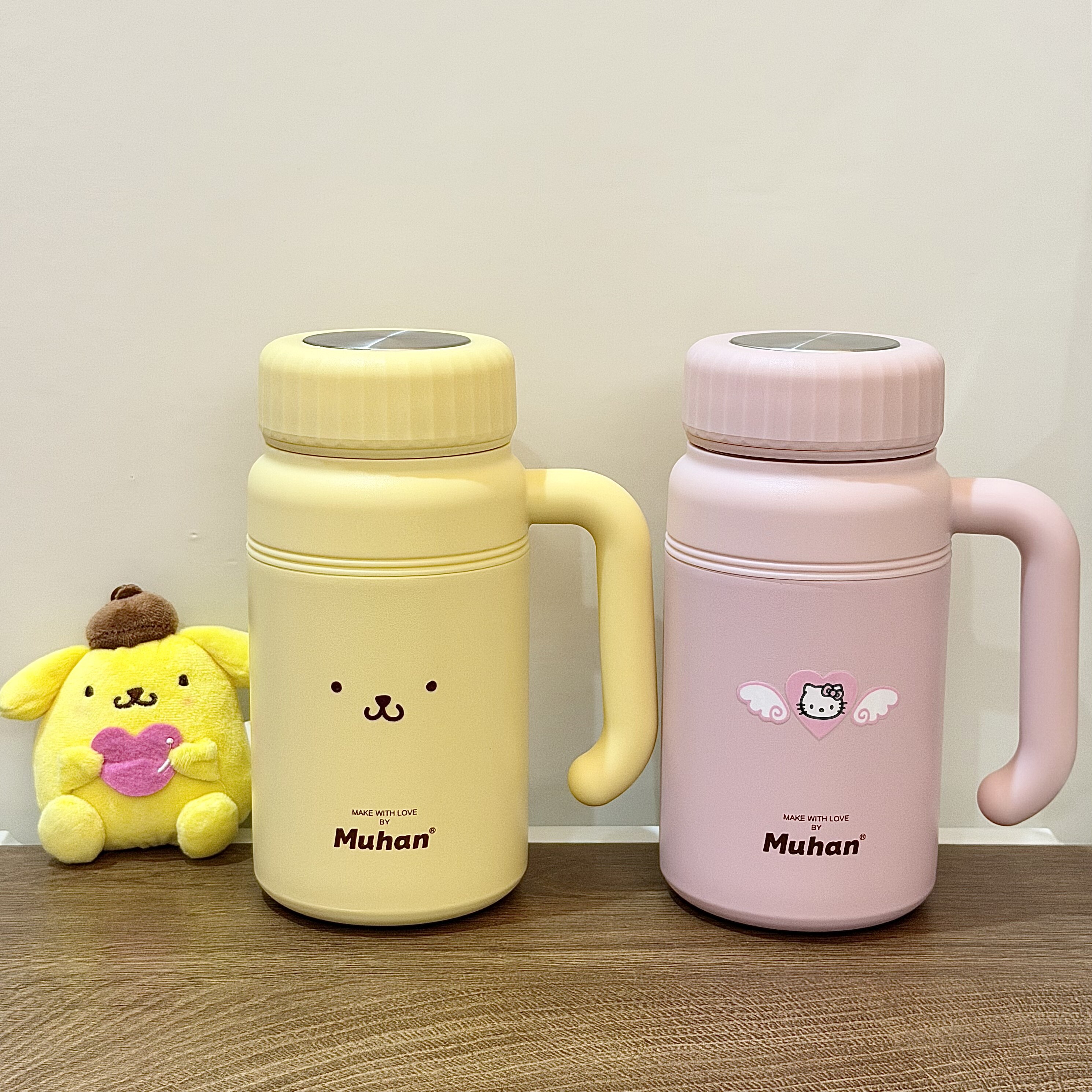 元森商店ins高颜值316大容量保温杯女泡茶杯不锈钢带便携手柄水杯