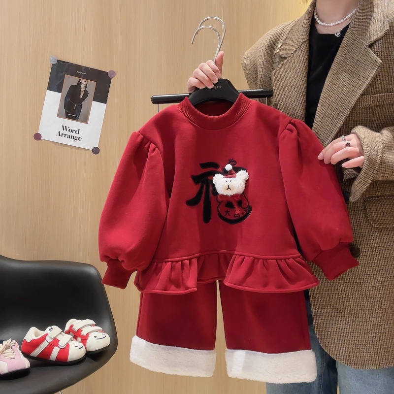 女童新中式套装2025冬季新款