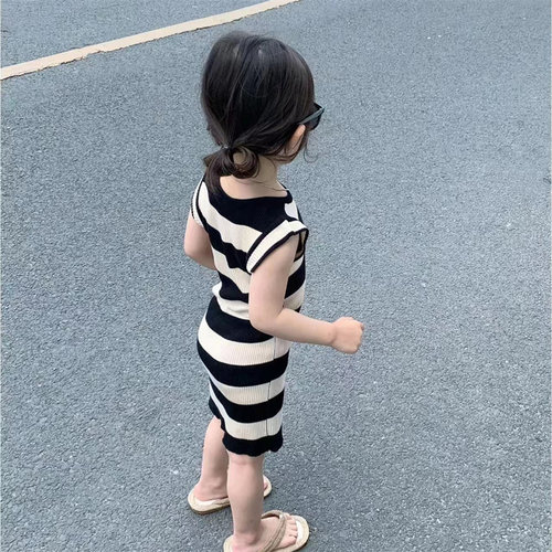 女童背心连衣裙韩版夏季针织冰丝