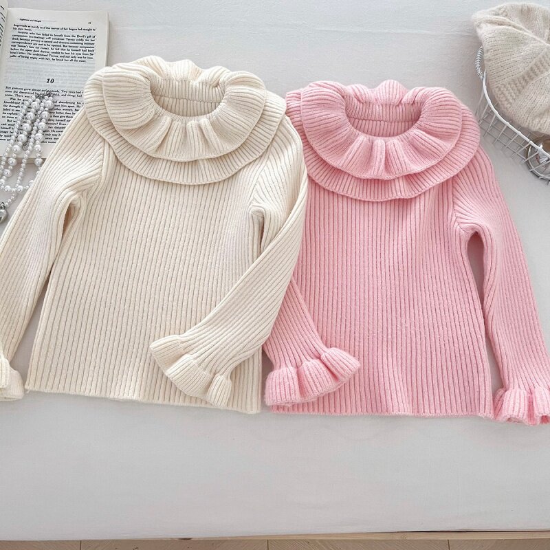 女宝宝娃娃领套头毛衣秋冬款