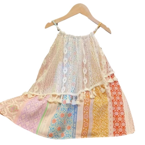 Летнее милое платье-комбинация, платье, в корейском стиле, стиль бохо