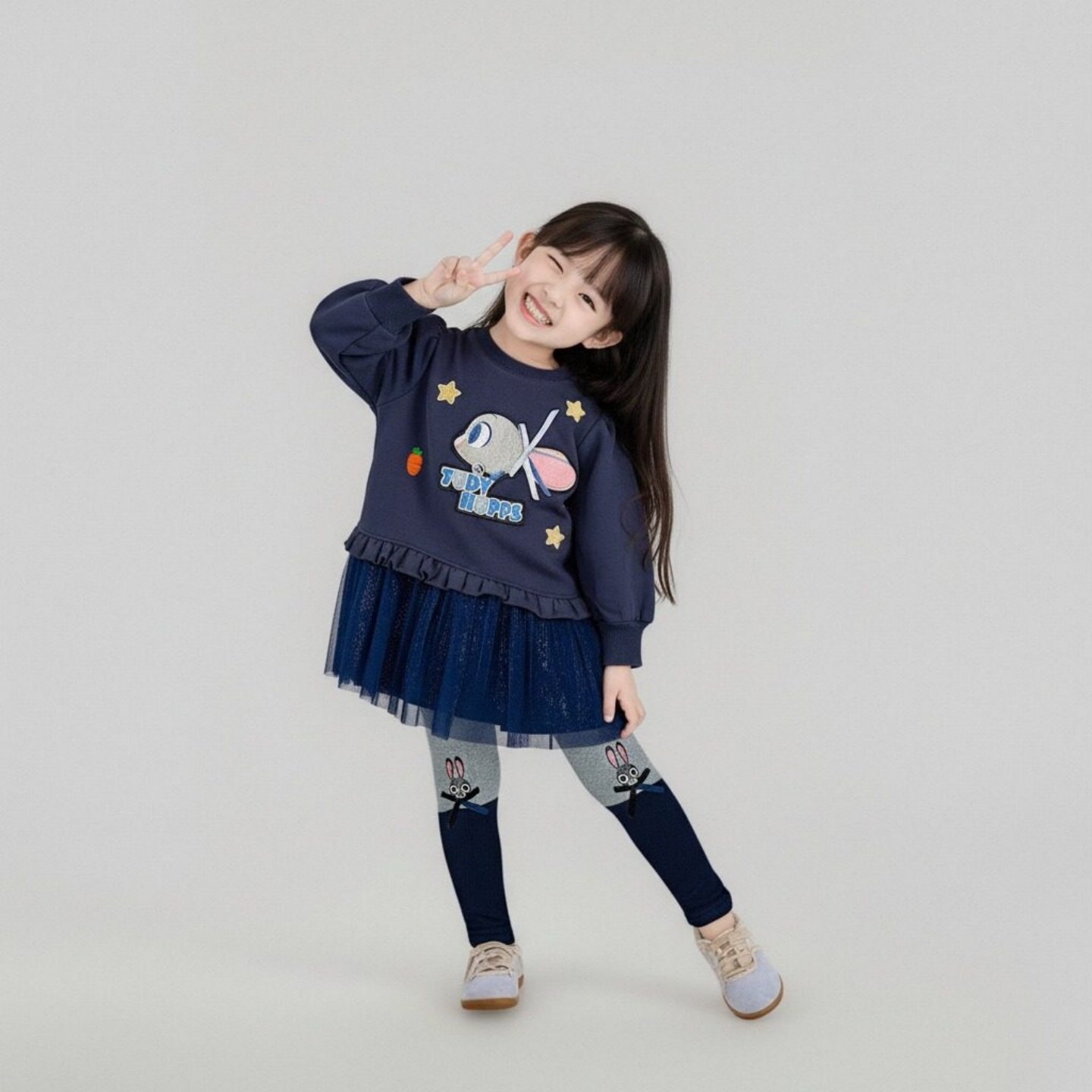 炸街女童套装春季2026新款洋气时髦儿童春秋女宝宝兔子警官两件套,童装/婴儿装/亲子装,套装,淘宝优惠券,粉丝福利购,淘宝优惠卷