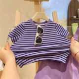 Подтяжки, комплект, летняя летняя одежда, детская футболка, детская одежда, в западном стиле, короткий рукав