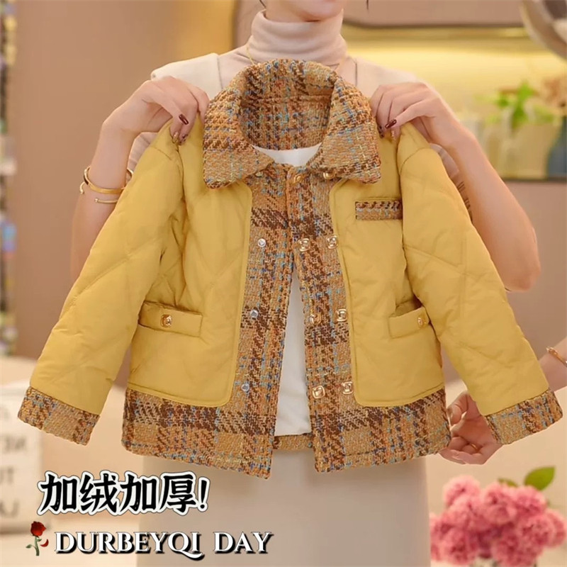女童外套秋冬装2025新款儿童韩版加厚加绒保暖冬季小香风棉服上衣