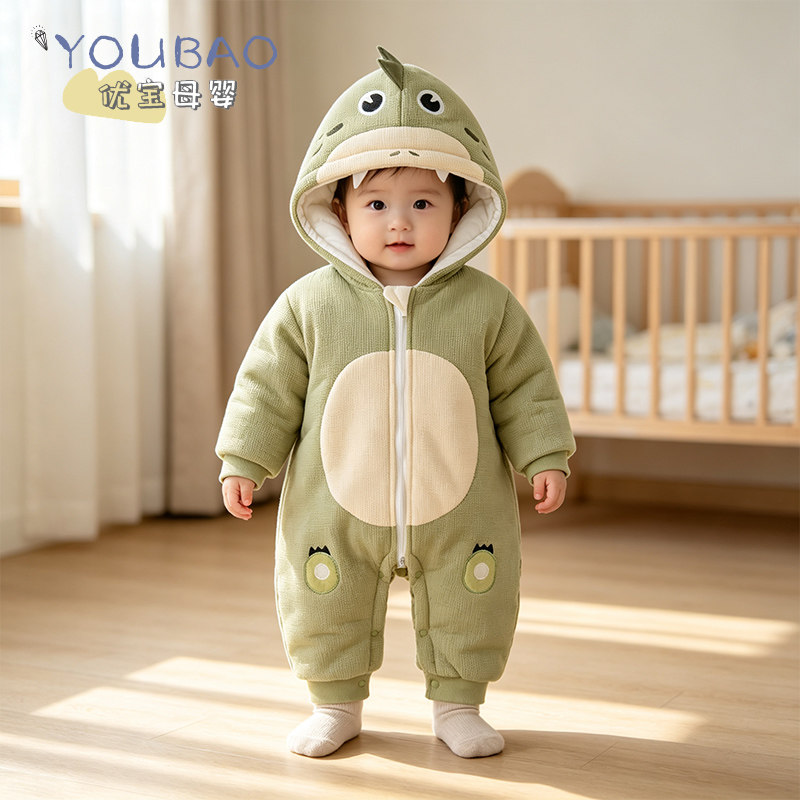 【200克厚夹棉】保暖连体衣棉服