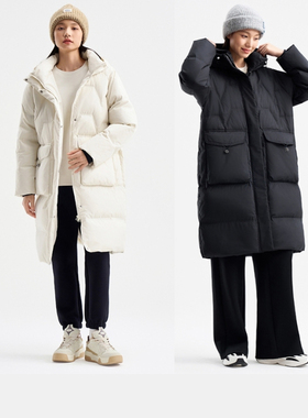 特步中长款羽绒服女款冬季款加绒加厚保暖羽绒外套976428 640191