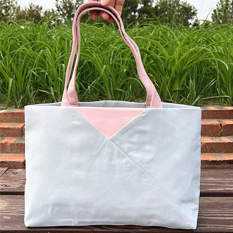 包邮兰蔻灰色粉色拼接款手拎包女士运动妈咪大包大容量收纳托特包