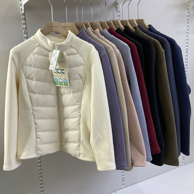 她炽羽绒绒男女冬拼接加厚绒外套