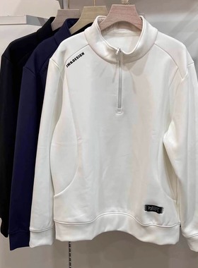 洁米5W607秋冬新款男加绒加厚半拉链立领保暖t恤卫衣时尚休闲上衣