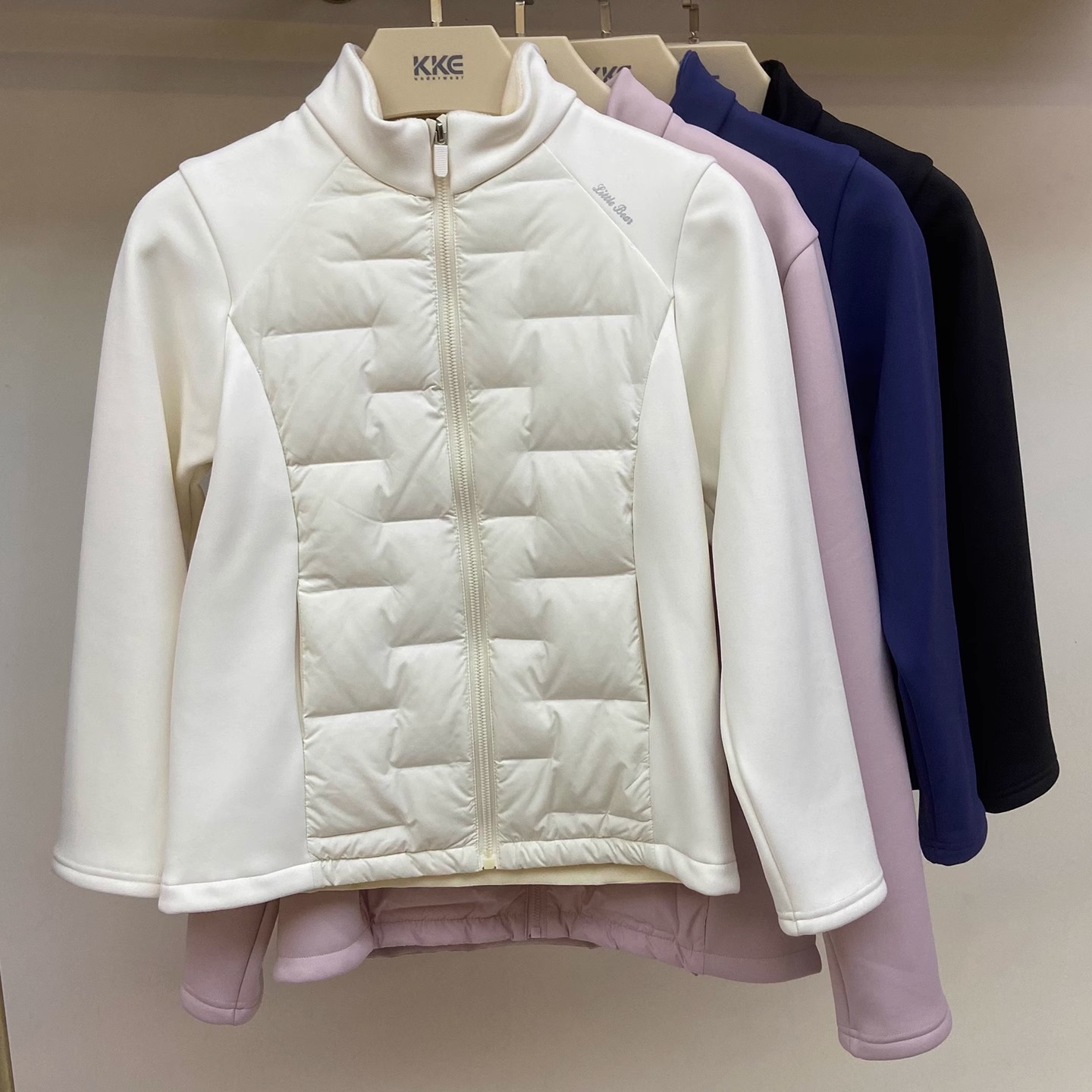 熊启小熊立领拼接羽绒防风拉链上衣男女儿童外套校服神器修身2586