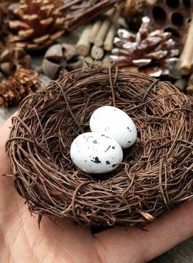 鸟巢藤编仿真风幼儿园森系道具