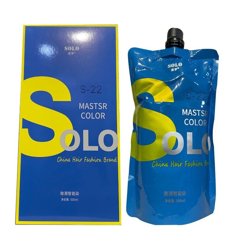 理发店专用批发solo溹罗微潮智能染盖白发彩色焗油薄荷米棕抖音蓝