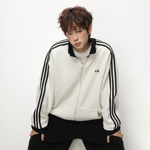 SAMBO 青少年开衫卫衣男款初中学生帅气撞色潮流大童休闲运动外套