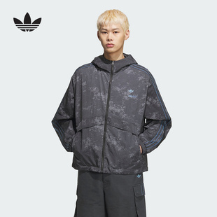 adidas阿迪达斯三叶草情侣款经典连帽运动健身夹克休闲外套KC1433