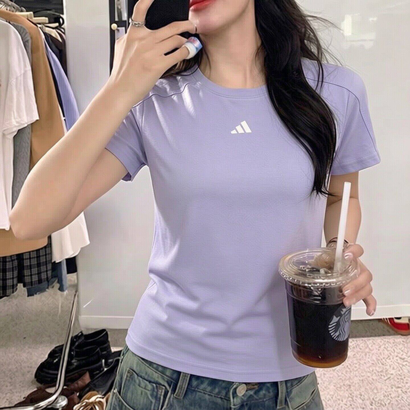 Adidas女夏季新款速干紫