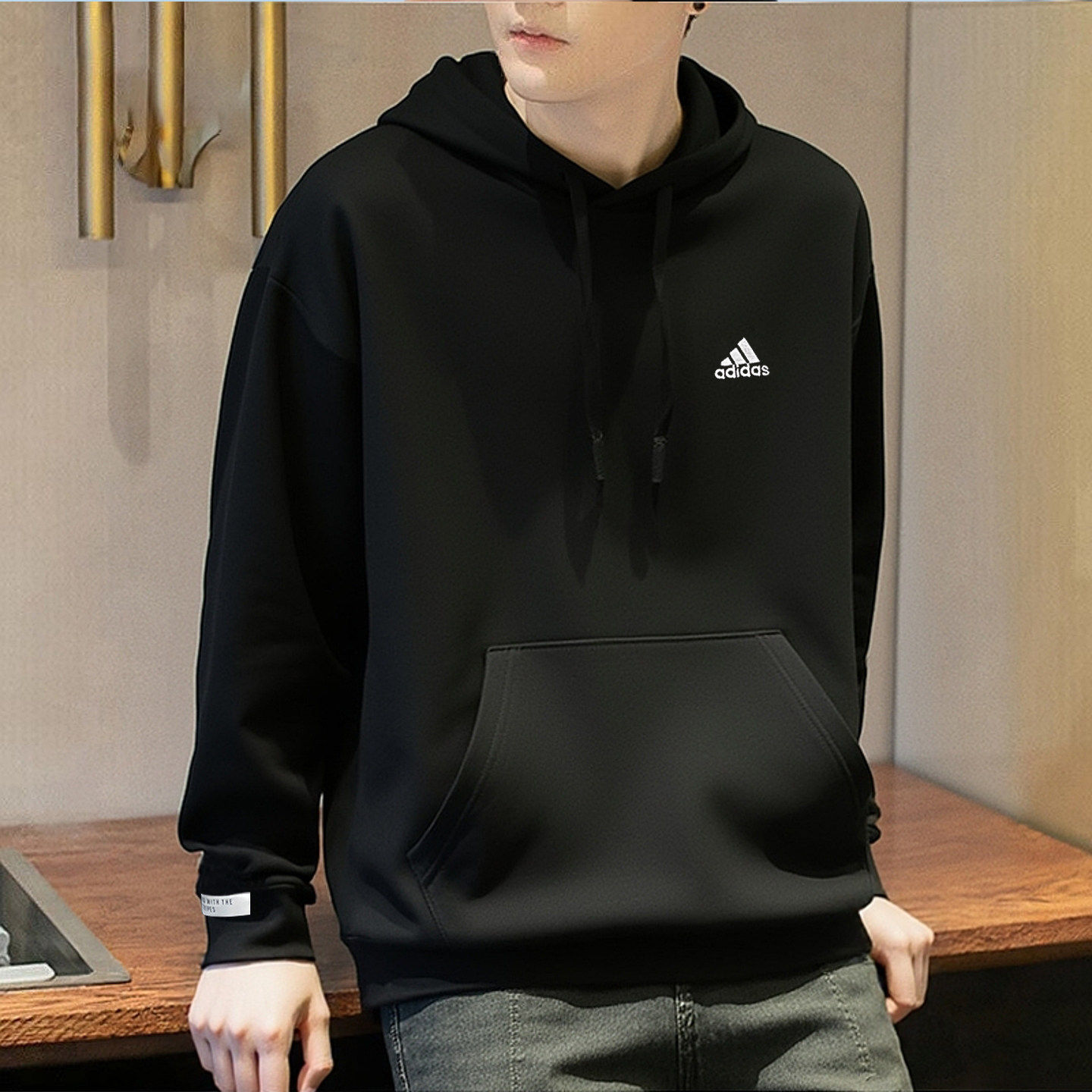 阿迪达斯卫衣男秋季新款针织连帽运动服宽松黑色上衣套头篮球外套,运动服/休闲服装,运动卫衣/套头衫,淘宝优惠券,粉丝福利购,淘宝优惠卷