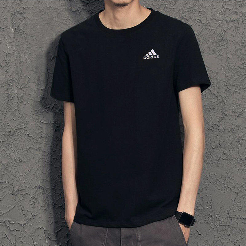 阿迪达斯纯棉黑色短袖男2