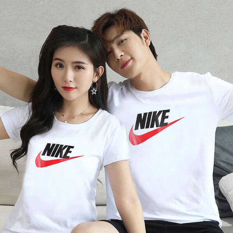 Nike耐克短袖男女情侣装夏季圆领纯棉透气百搭潮流休闲运动上衣