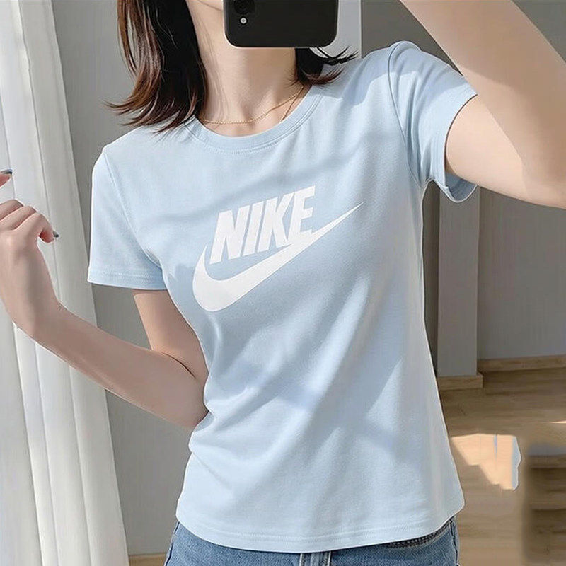 浅蓝色T恤Nike耐克夏季新