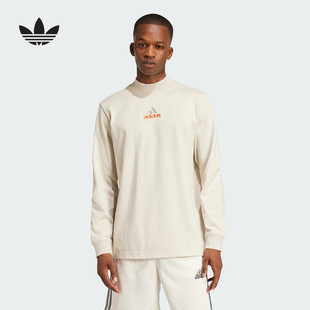 adidas阿迪达斯三叶草篮球风长袖套头衫2025春男半高领T恤 JD5402