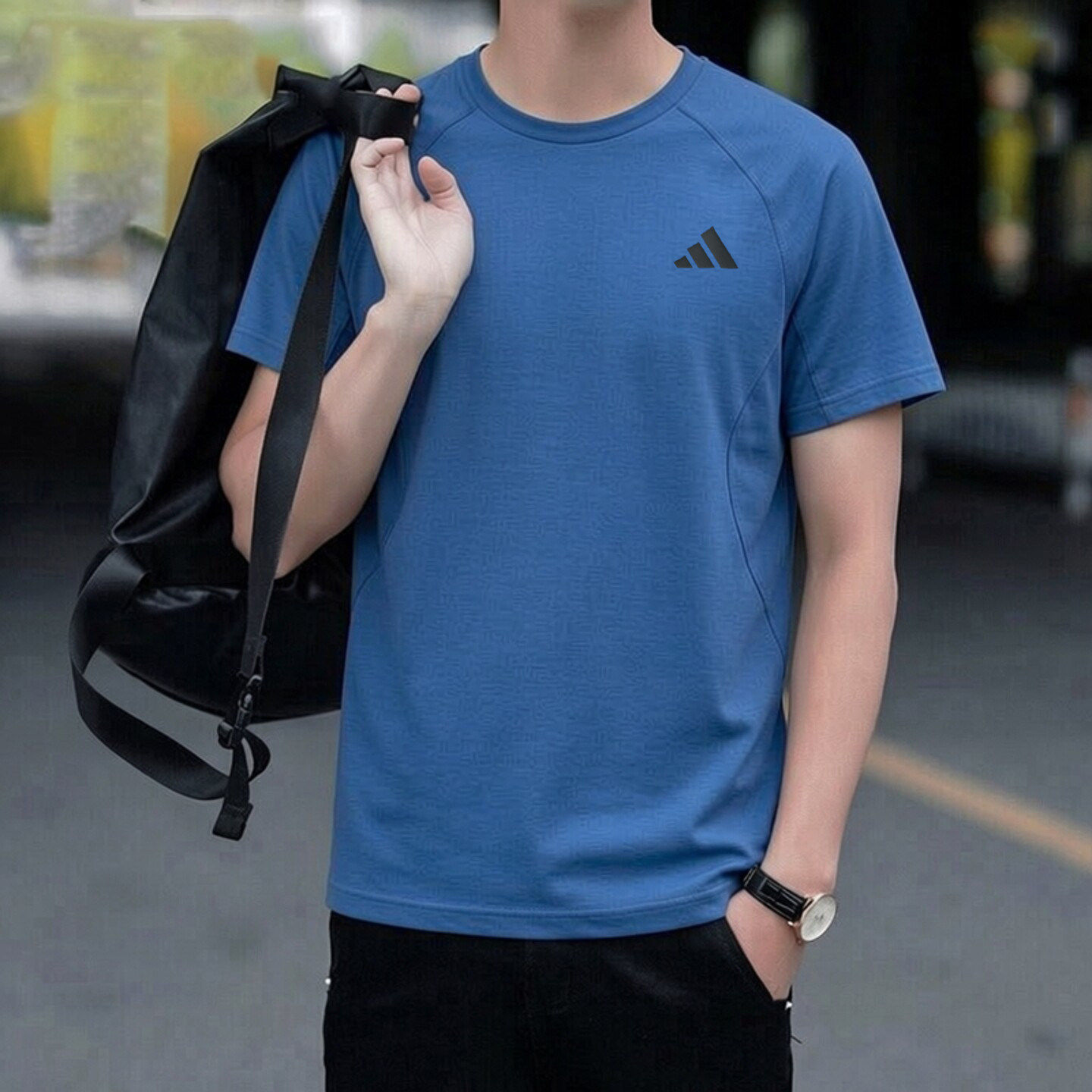 Adidas短袖T恤男速干宽松