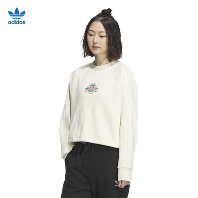 阿迪达斯三叶草女装CNY龙年新年款运动休闲圆领卫衣套头衫IX4227