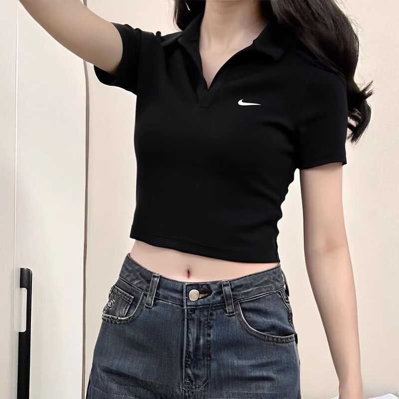 Nike耐克2026年新款翻领短袖POLO衫女修身显瘦运动休闲潮流上衣