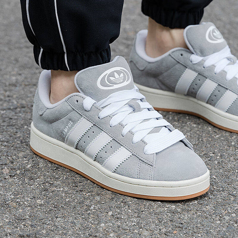 阿迪达斯三叶草男女鞋秋季CAMPUS 00s复古板鞋男翻毛皮情侣面包鞋