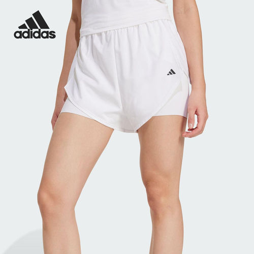 Adidas/阿迪达斯正品2025夏季款女士高腰运动训练短裤KB3141