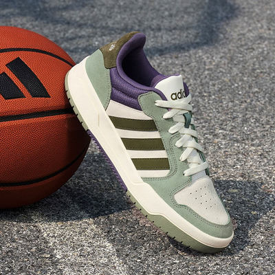 阿迪达斯男鞋秋季新款撞色百搭低帮休闲篮球复古ENTRAP板鞋JR8322