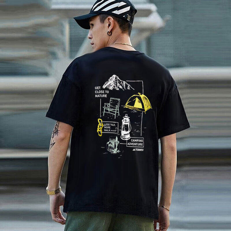 Adidas印花短袖男2025夏